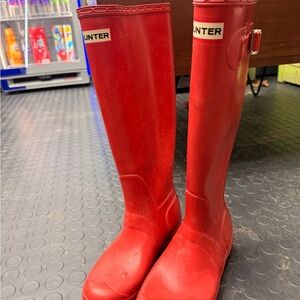 Hunter Red and White Rain Boot Interior Label